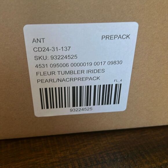 Anthropologie Fleur Tumbler Glasses- Iridescent Pearl- Set of 4 - Picture 4 of 4